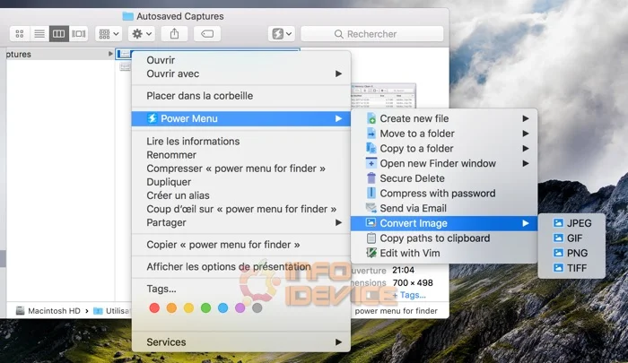 application power menu for finder pour mac