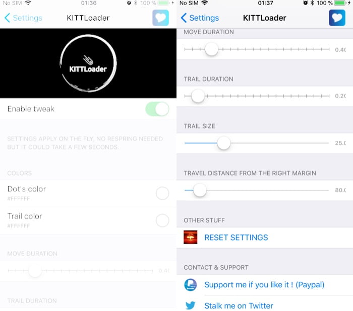 parametres tweak kittloader
