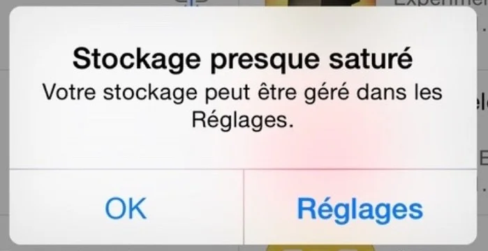 stockage presque sature iphone