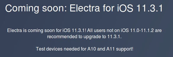 jailbreak electra ios 11.3.1 iphone et ipad
