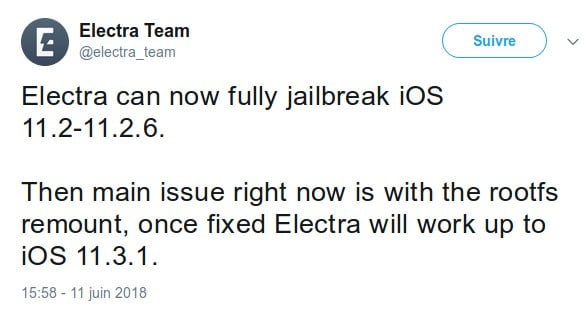 jailbreak team electra ios 11.3.1