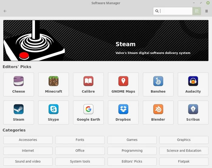 centre de logiciels linux mint 19