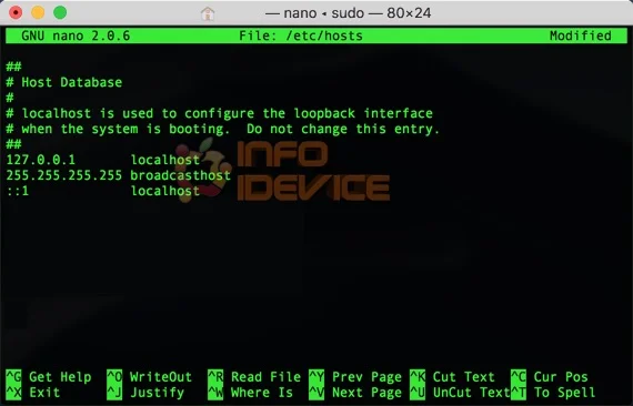 modifier fichier hosts macos - infoidevice