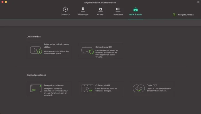 boite outils iskysoft imedia converter deluxe