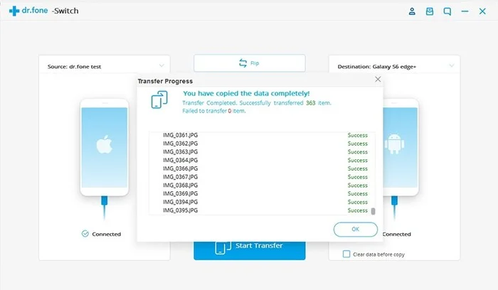 dr fone switch ios a android