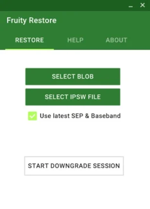 fruity restore downgrade iphone