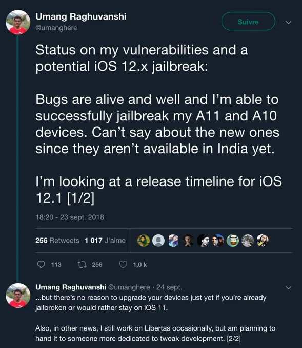 jailbreak ios 12.1 umang raghuvanshi