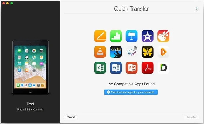 imazing quick transfer applications compatibles avec vos fichiers