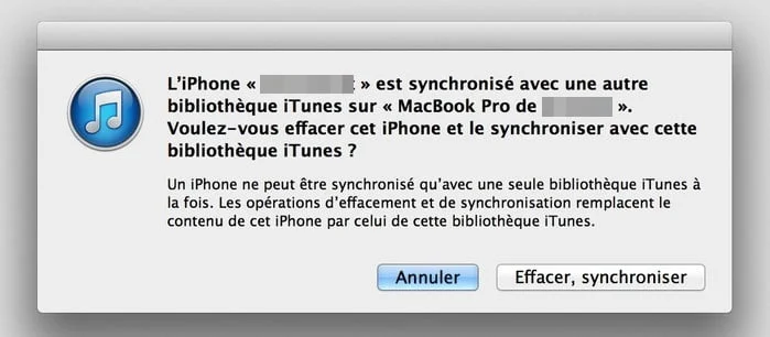 probleme synchronisation iphone avec itunes
