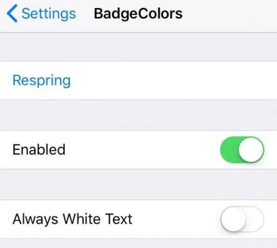 reglages tweak badgecolors