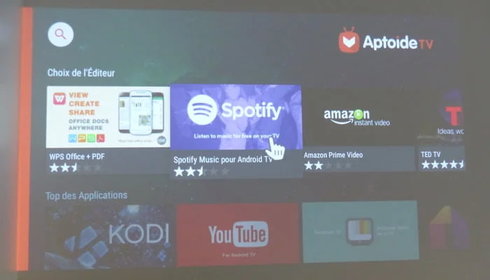 aptoide tv sur projecteur nebula mars 2