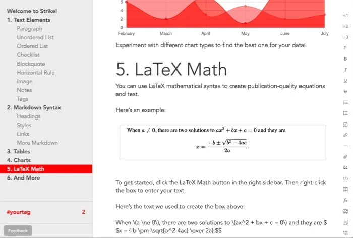 inserer formule math avec strike macos