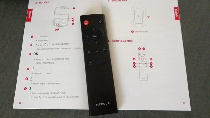 telecommande projecteur nebula mars 2