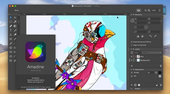 amadine mac application dessin vectoriel