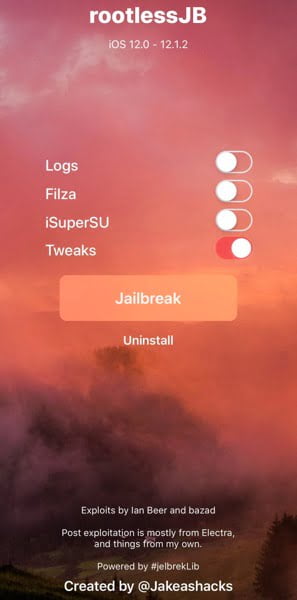 guide jailbreak ios 12 rootlessjb