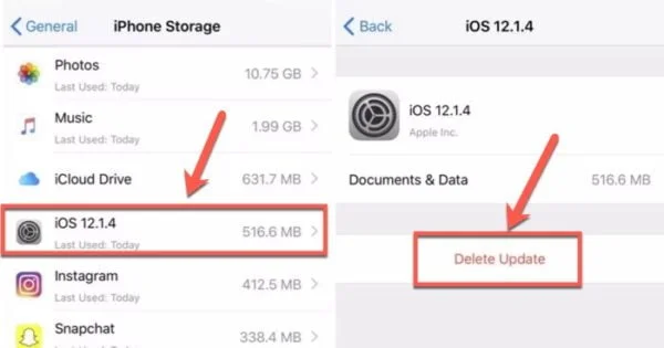 supprimer mise a jour ios