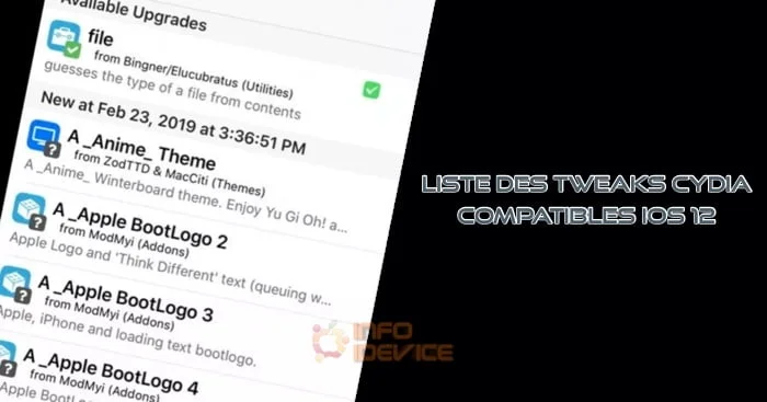 tweak cydia compatible jailbreak ios 12