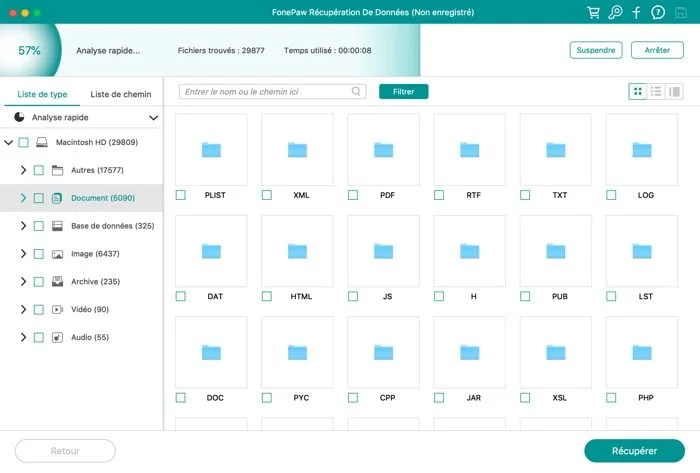 analyse rapide macbook pro avec fonepaw