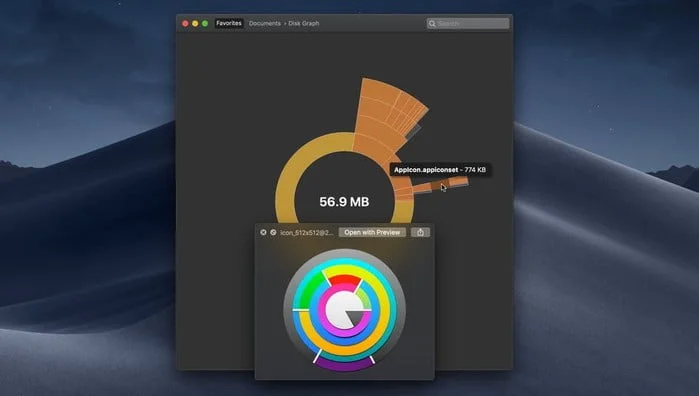 disk graph inspecteur disque macos