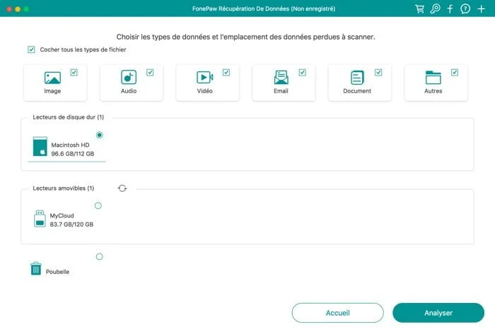 fonepaw recuperation de donnees mac