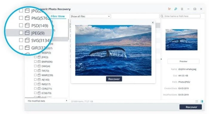 restauration photo perdue avec wondershare recoverit