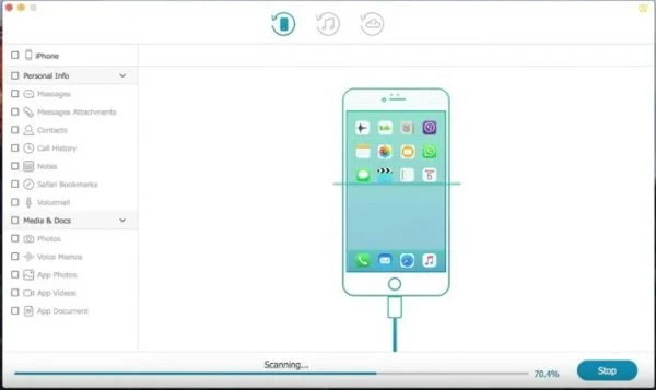 scan iphone tuneskit data recovery