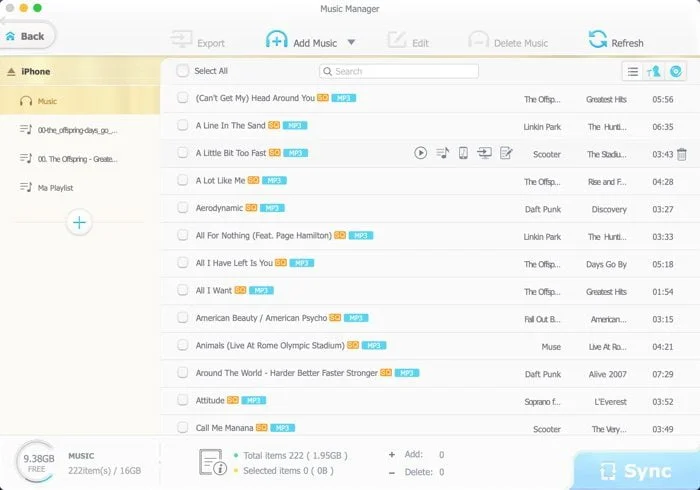 synchroniser musique iphone avec macx mediatrans