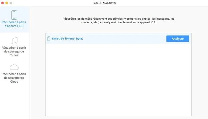 lancer mobisaver et connecter son iphone