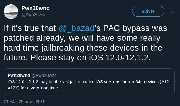 pwn20wnd status jailbreak ios 12.2