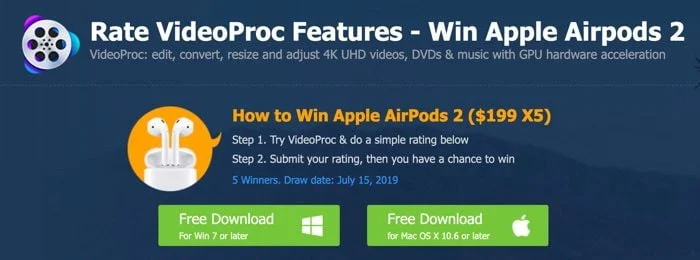 concours airpods apple videoproc