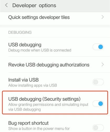 activer debogage usb android