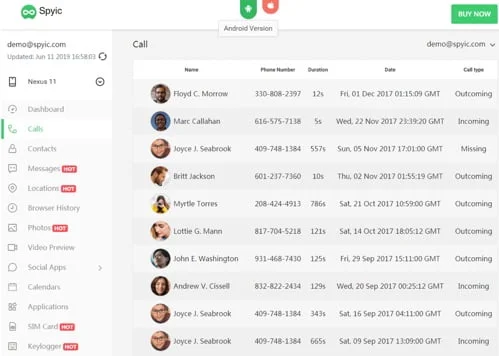 spyic espionner appels telephone