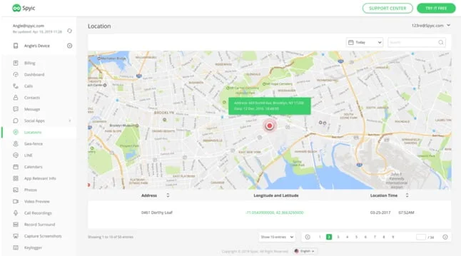 spyic espionner localisation iphone