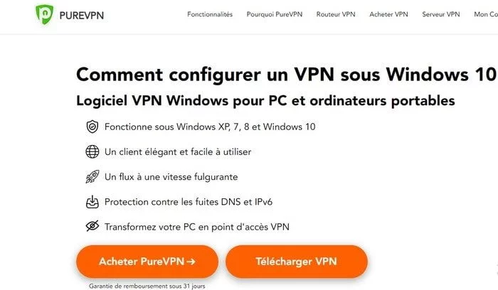 configurer vpn purevpn windows