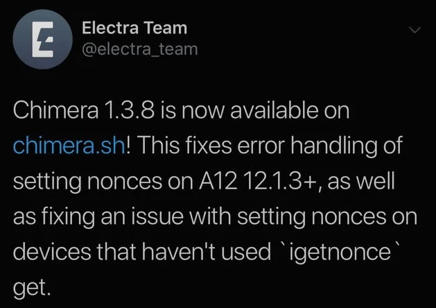 jailbreak ios 12 chimera 1.3.8
