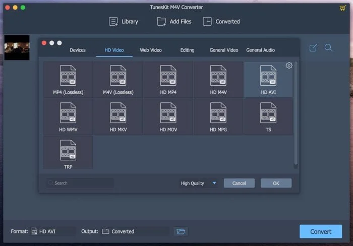Caracteristiques Tuneskit M4v Converter