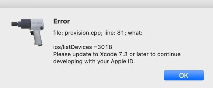 Erreur Cydia Impactor Xcode 7.3