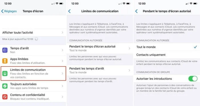 Limites De Communication Ios 13.3