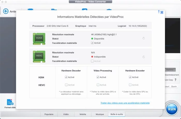 Informations Materielles Detectees Par Videoproc