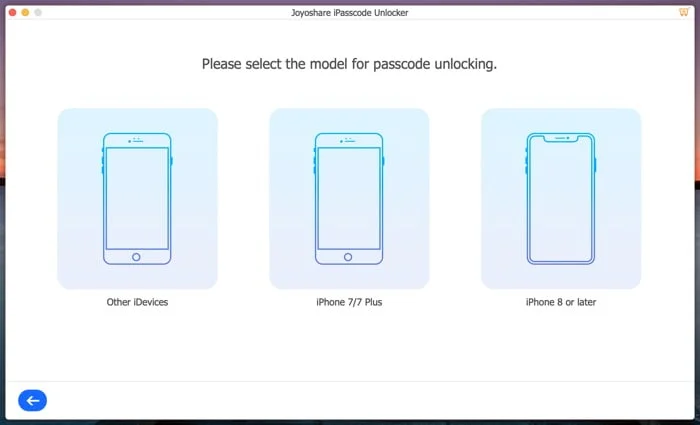 Selectionner Type Iphone Joyoshare Ipasscode Unlocker