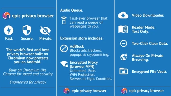 Navigateur Epic Privacy Browser