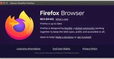 Navigateur Mozilla Firefox 80