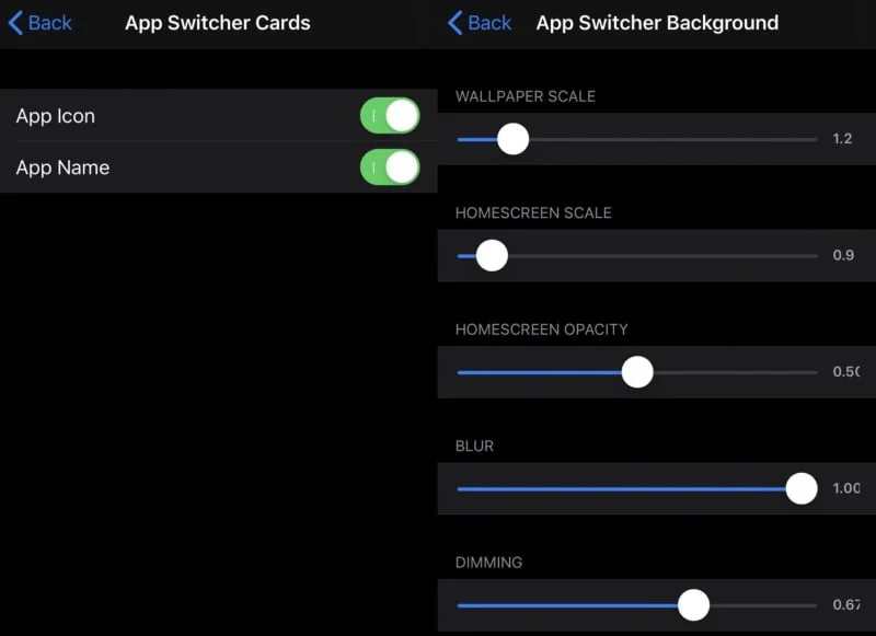 Parametres Avances Tweak App Switcher Controller