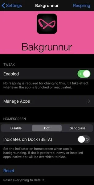 Options Tweak Bakgrunnur