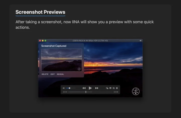 Screenshot Preview Lecteur Video Iina Mac