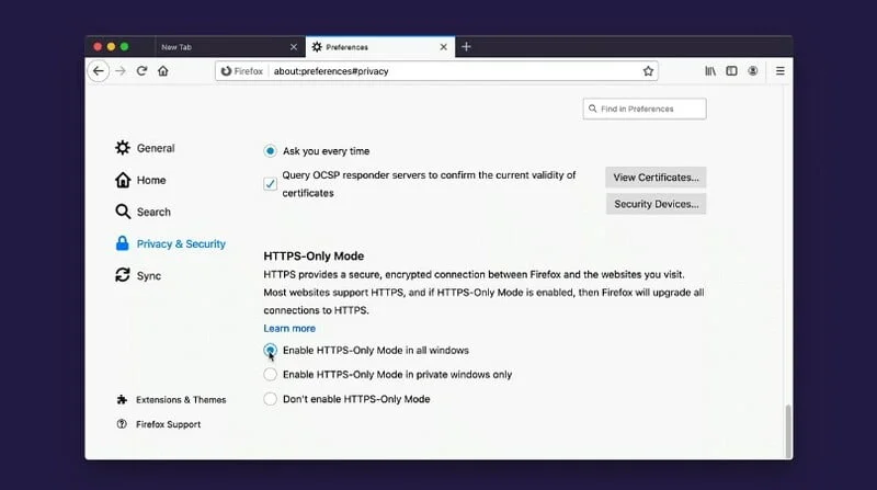Firefox 83 Mode Https Only