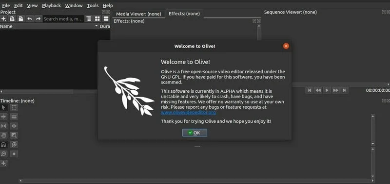 Olive Video Editor Linux