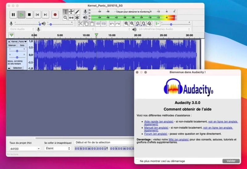 audacity nouveau format aup3
