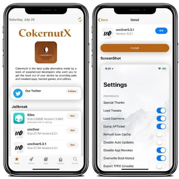 installer cokernutx sur iphone et ipad