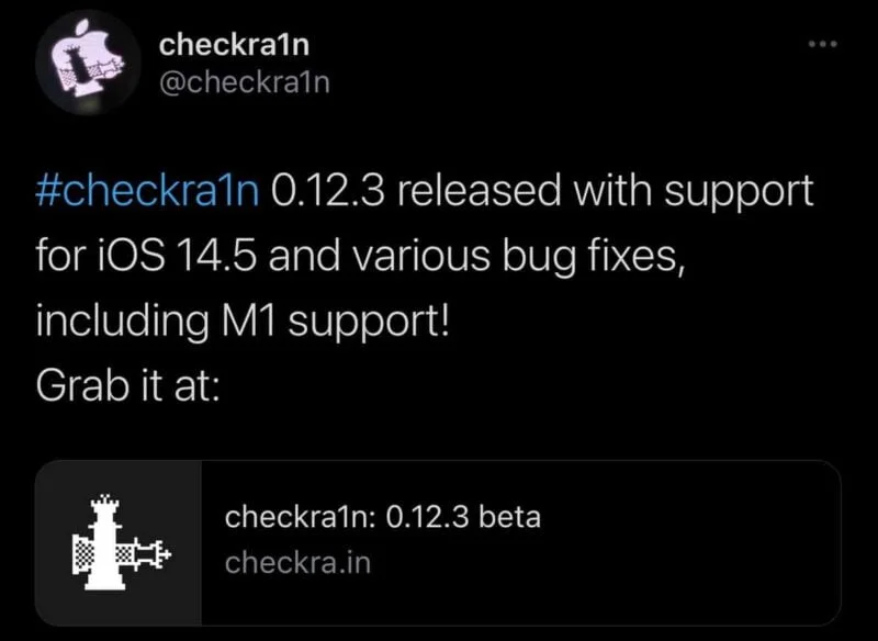 checkra1n jailbreak ios 14.5